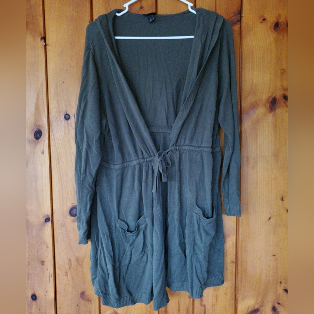 Torrid Olive Green Hooded Cardigan